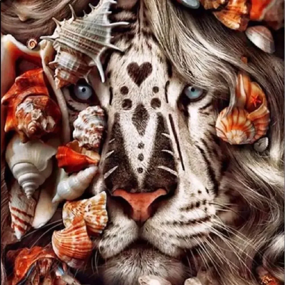 LION & Shells Diamond Painting! To be completed.